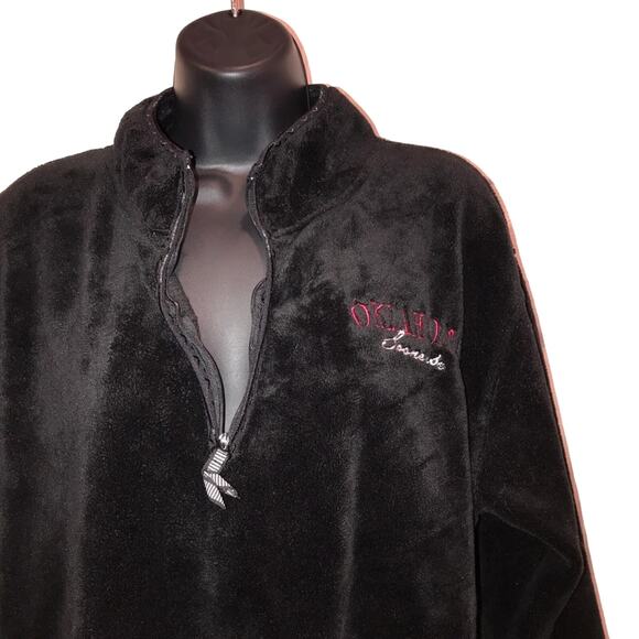 OK Sooners Quarter Zip Black Fluffy Pullover - Picture 3 of 6